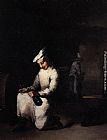Drinking a Glass of Wine in the Cellar by Theodule Augustine Ribot